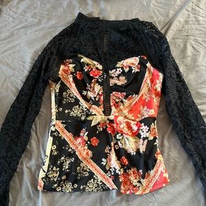 Beautiful lace venus top - multi color